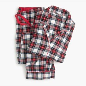 J.Crew Flannel Pajama Set In White-out Plaid in Red